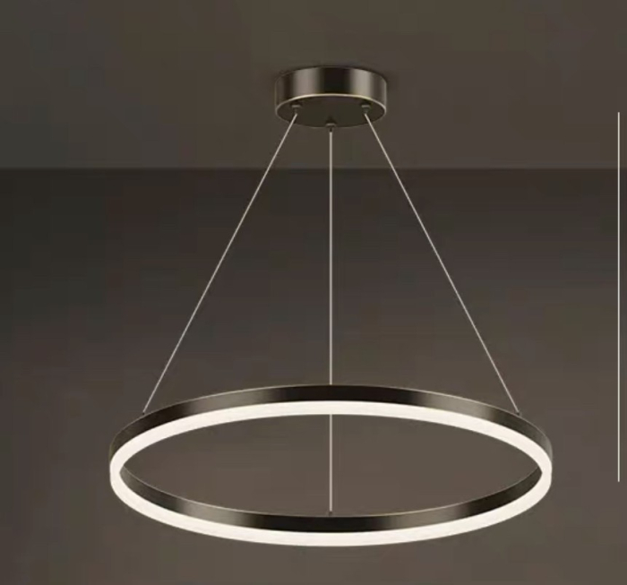 Lustra OEM LED integrat 33W CCT (3000K+4000K+6500K) Metal+Acril Black  600 x 600 x 1000mm [2]
