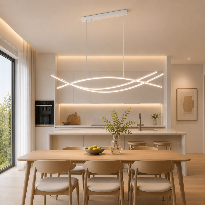Lustra OEM LED integrat 80W 6000lm 4000K Metal+Acril White  L1200 x W1100x H250mm [2]