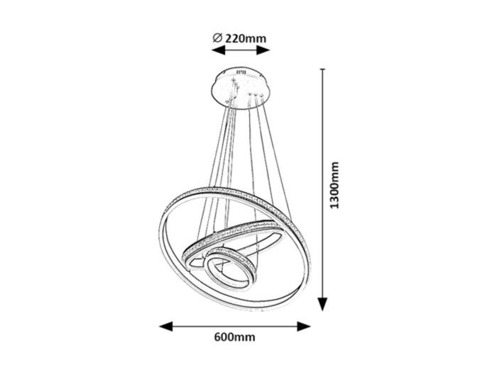 Lustra Rabalux Avalon LED 75W 4730lm 4000K metal acril aluminiu șlefuit alb IP20 [9]
