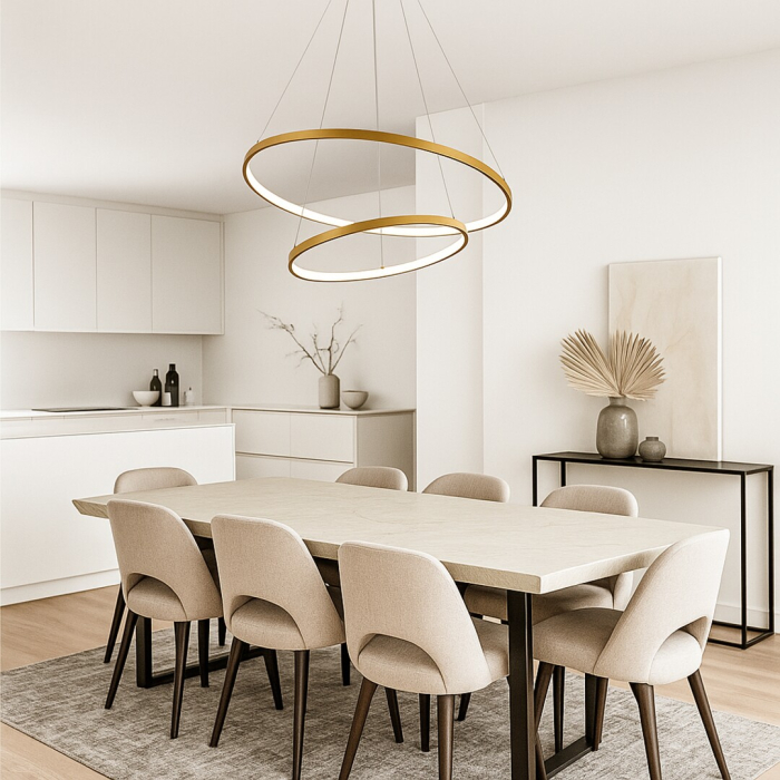 Lustra Rabalux Beliza LED 75W 6100lm 3000-6500K metal silicon auriu alb IP20 [10]