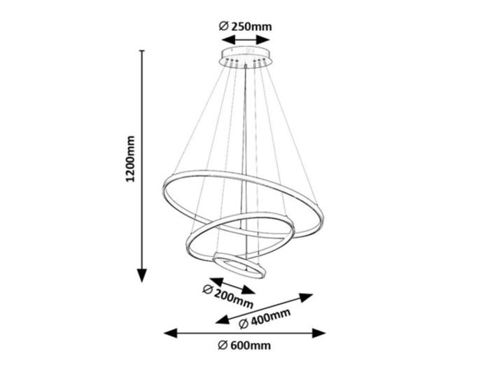 Lustra Rabalux Beliza LED 90W 7200lm 3000-6500K metal silicon negru alb IP20 [10]