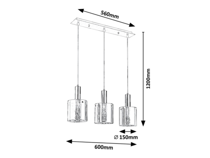 Lustra Rabalux Donati E27 E27 3x MAX 60W   metal chrome stil modern 230V, 50Hz IP20 5250 [3]