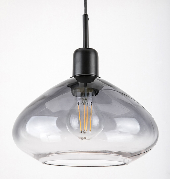 Lustra Rabalux Dvora E27 3x MAX 40W  metal sticlă negru mat IP20 [5]