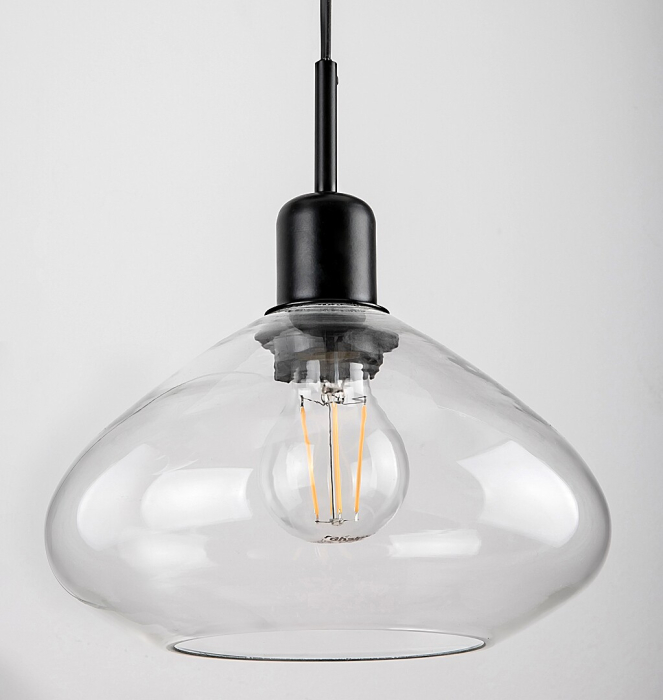 Lustra Rabalux Dvora E27 3x MAX 40W  metal sticlă negru mat IP20 [4]