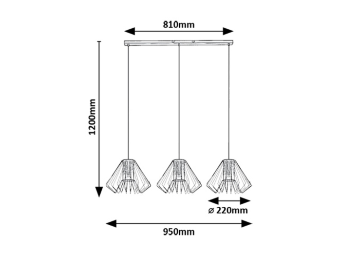 Lustra Rabalux Emerencia E27 E27 3x MAX 40W   metal black stil industrial 230V, 50Hz IP20 72371 [6]