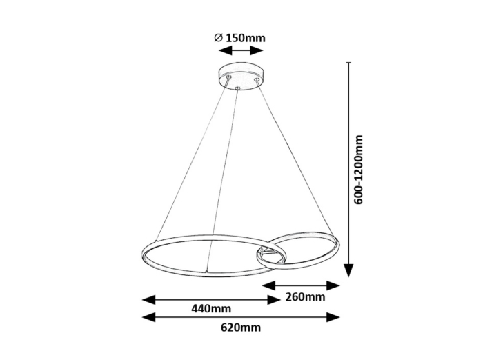 Lustra Rabalux Emilion LED 36W 2150lm 4000K metal silicon negru/ auriu alb IP20 [5]