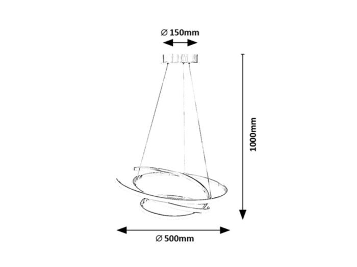 Lustra Rabalux Esilda LED 42W 2200lm 4000K metal plastic crom satin alb IP20 [8]