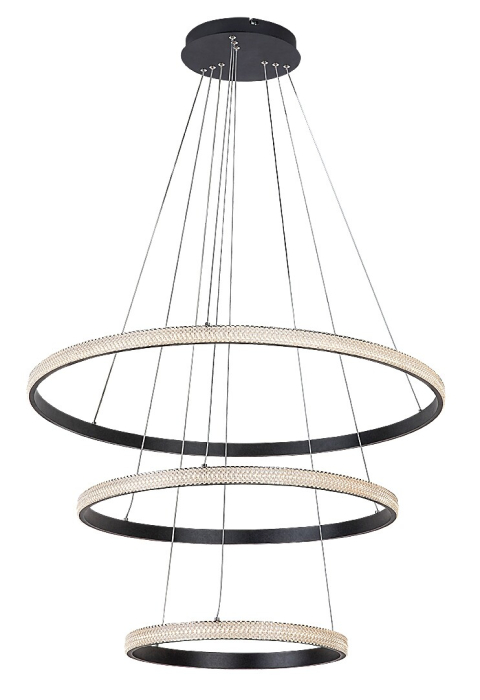 Lustra Rabalux Grete LED 100W 4450lm 3000K metal acril negru alb IP20 [3]
