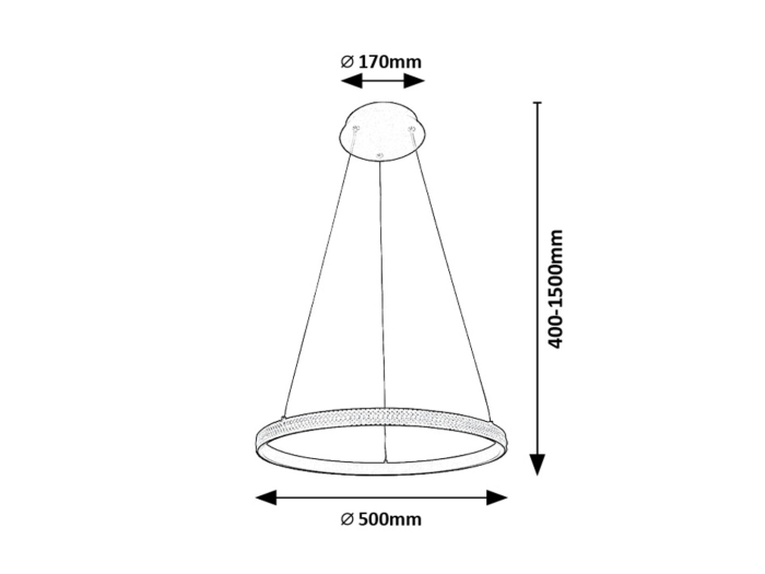 Lustra Rabalux Grete LED 32W 2150lm 3000K metal black stil modern, IP20 72258 [3]