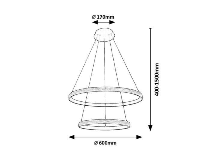 Lustra Rabalux Grete LED 60W 3450lm 3000 metal black stil modern 230V, 50Hz IP20 72259 [8]