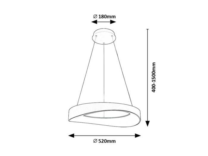 Lustra Rabalux Iliana LED 56W 3380lm 3000 metal silver stil modern 230V, 50Hz IP20 72236 [8]