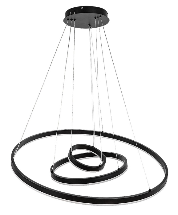 Lustra Rabalux Isaure LED 100W 8000lm 3000-6500K metal acril negru alb IP20 [2]