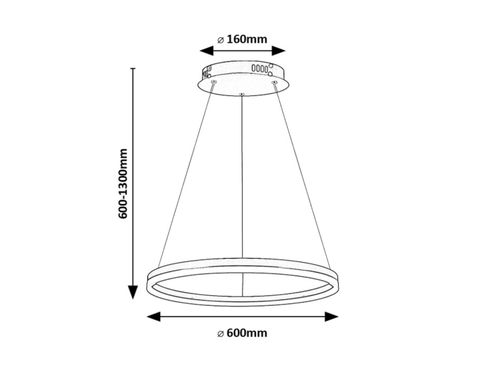 Lustra Rabalux Isaure LED 35W 2200lm 3000, 4000, 6500K metal acril negru alb IP20 [7]
