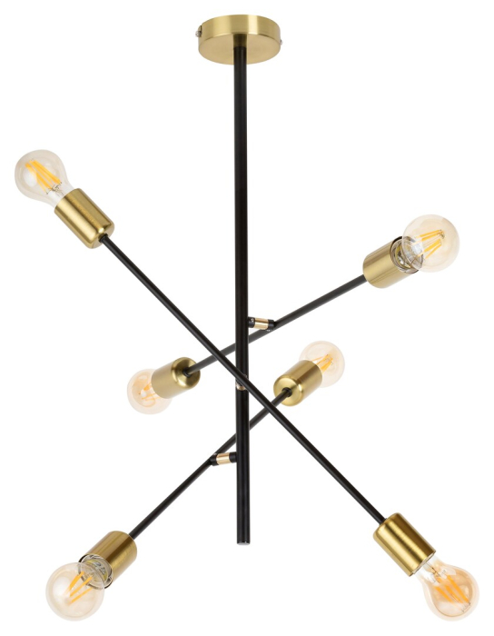 Lustra Rabalux Lanny E27 E27 6x MAX 15W   metal black stil industrial 230V, 50Hz IP20 2104 [2]