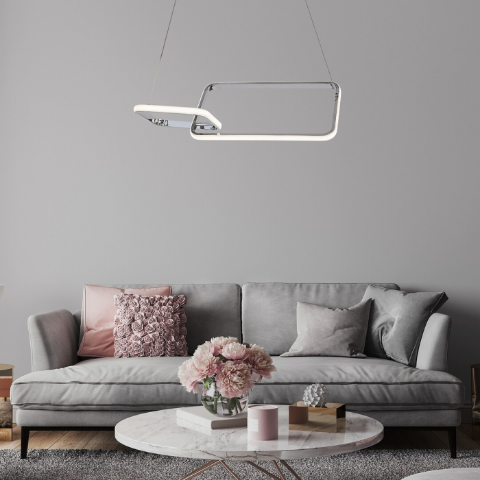 Lustra Rabalux Malwen LED 36W 2200lm 4000K metal aluminiu crom alb IP20 [8]