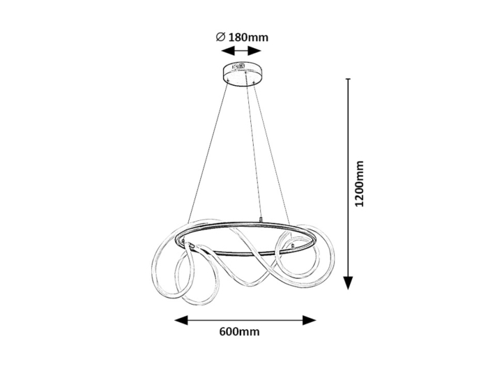 Lustra Rabalux Montema LED 54W 4480lm 4000K metal black stil modern, IP20 72191 [8]