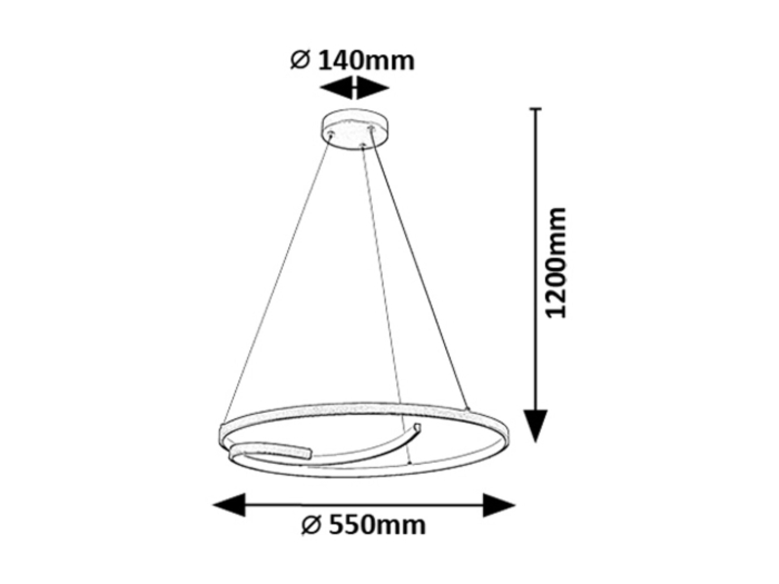 Lustra Rabalux Niloo LED 40W 2080lm 4000K metal black stil modern, IP20 72367 [7]