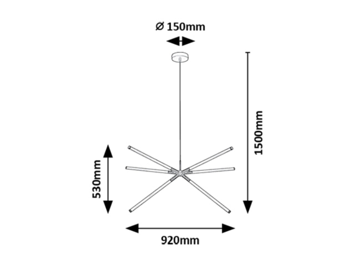 Lustra Rabalux Nivaro LED 36W 3150lm 3000 metal black stil minimal 230V, 50Hz IP20 72168 [6]