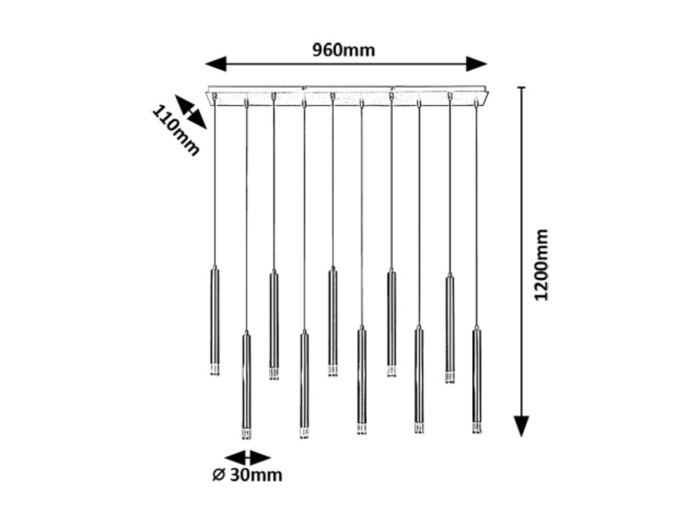 Lustra Rabalux Ramira G9 10x MAX 5W  metal acril negru IP20 [5]
