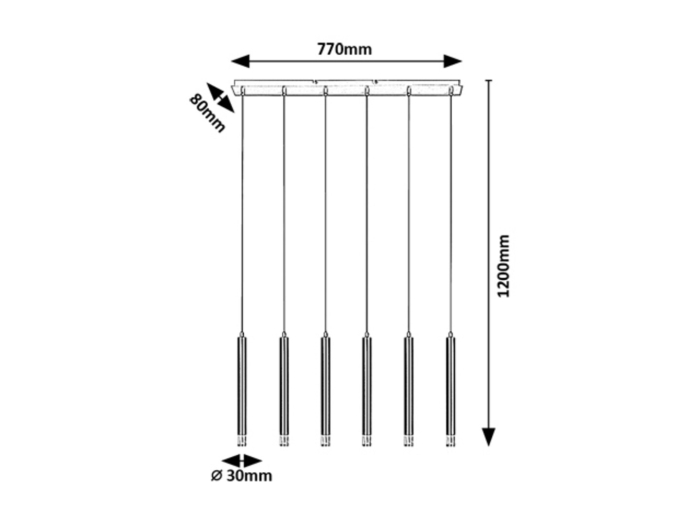 Lustra Rabalux Ramira G9 6x MAX 5W  metal acril negru IP20 [5]