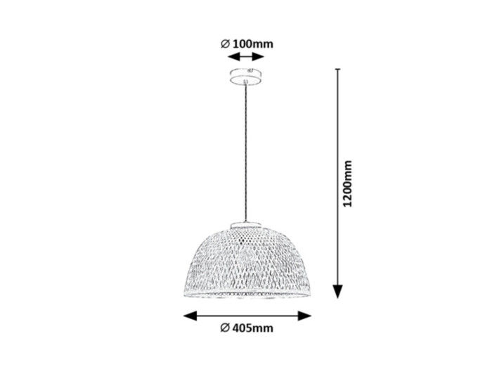 Lustra Rabalux Rattan E27 E27 1x MAX 25W metal/ lemn black stil scandinav, IP20 72025 [8]