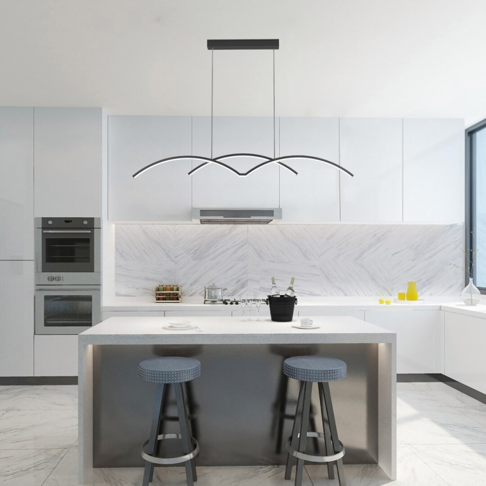 Lustra Rabalux River LED 40W 2000lm 4000K metal plastic negru alb IP20 [6]