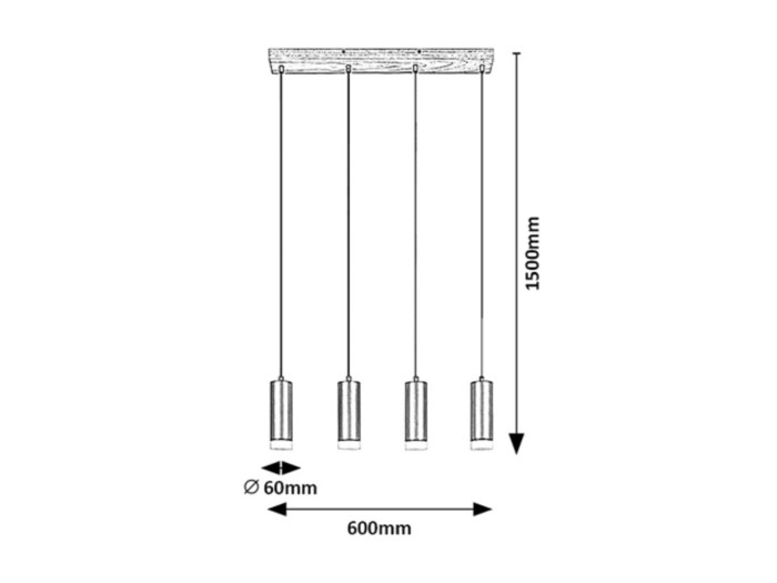 Lustra Rabalux Toras GU10 GU10 4X MAX 5W   lemn wood stil scandinav 230V, 50Hz IP20 72124 [6]