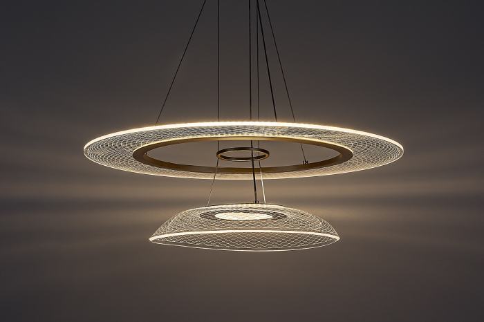 Lustra Rabalux Zofrael LED 36W 2400lm 3000K metal acril auriu transparent IP20 [3]