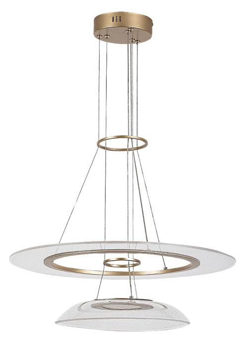 Lustra Rabalux Zofrael LED 36W 2400lm 3000K metal acril auriu transparent IP20 [2]