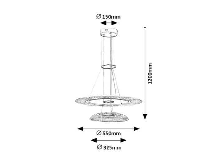 Lustra Rabalux Zofrael LED 36W 2400lm 3000K metal acril auriu transparent IP20 [8]