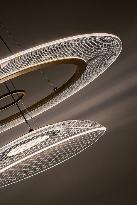 Lustra Rabalux Zofrael LED 36W 2400lm 3000K metal acril auriu transparent IP20 [5]