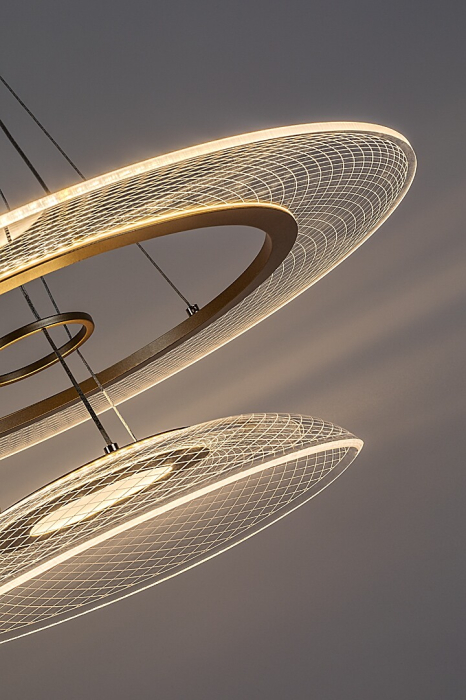 Lustra Rabalux Zofrael LED 36W 2400lm 3000K metal acril auriu transparent IP20 [6]