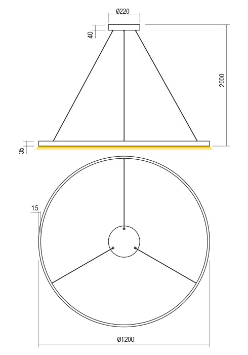 Suspensie REDO FEBE 01-2882 LED SAND WHITE 75W 5100 lm 4000K IP20 [2]