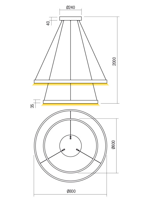 Suspensie REDO FEBE 01-2897 LED SAND BLACK 82W 4637 lm 3000K IP20 [2]