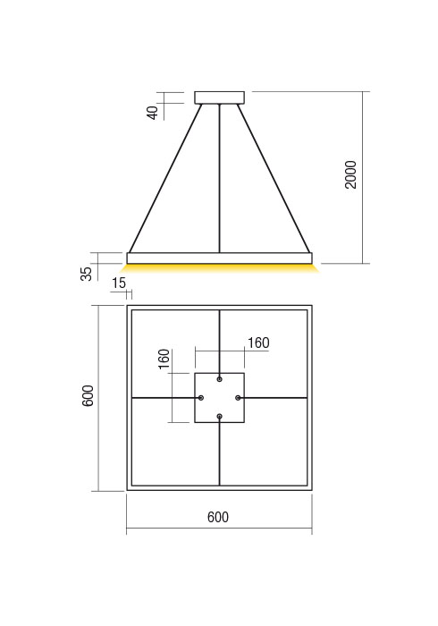 Suspensie REDO FEBE 01-2899 LED SAND WHITE 40W 2600 lm 3000K IP20 [2]