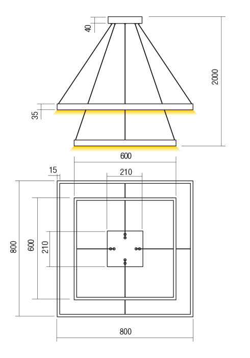 Suspensie REDO FEBE 01-2917 LED SAND WHITE 100W 6500 lm 3000K IP20 [2]
