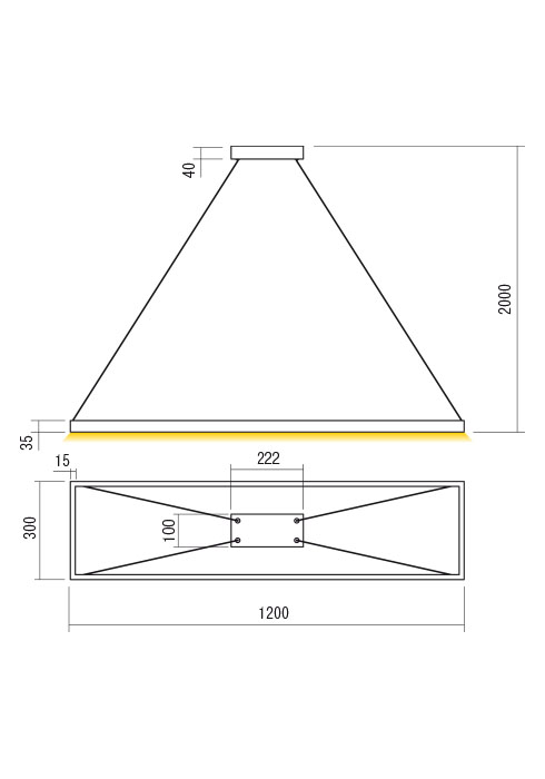 Suspensie REDO FEBE 01-2926 LED MAT GOLD 50W 3400 lm 4000K IP20 [2]