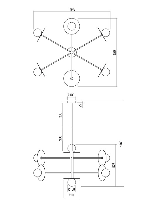 Suspensie REDO PLATO 01-2733 G9 GOLD 6 x max.10W   IP20 [2]