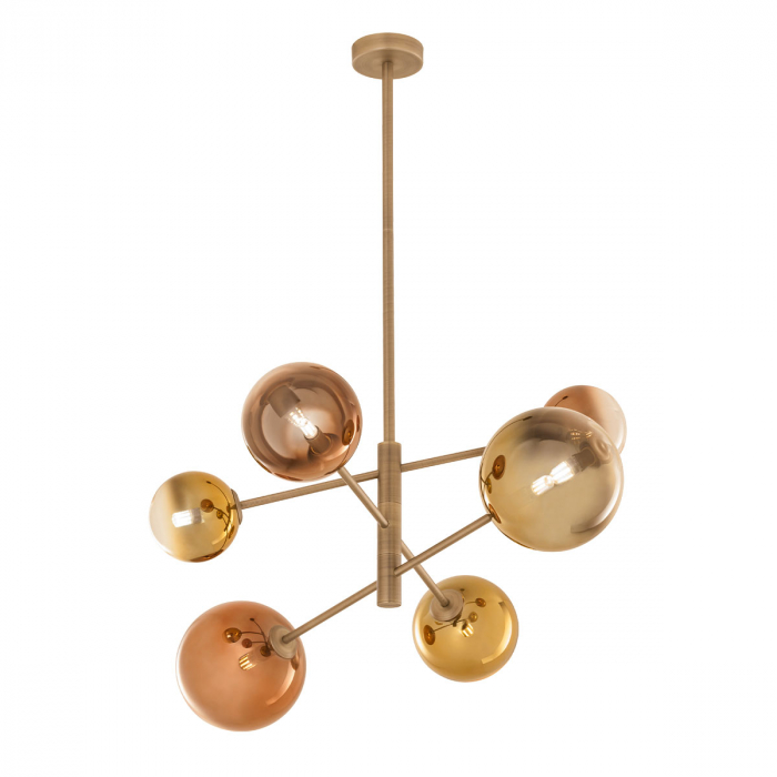 Suspensie REDO ROY 01-2780 G9 MATT ANTIQUE BRASS 6 x max 10W   IP20 [1]