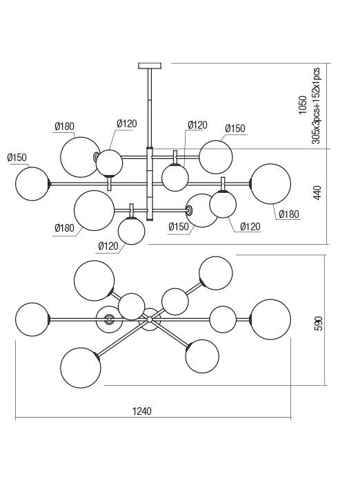 Suspensie REDO ROY 01-2781 G9 MATT ANTIQUE BRASS 10 x max 10W   IP20 [2]
