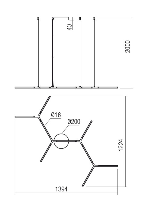 Suspensie REDO STICK 01-2796 LED BRASS 65W 4253 lm 3000K IP20 [2]