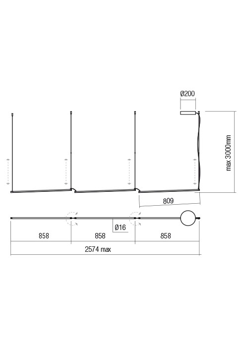 Suspensie REDO STICK 01-2799 LED SAND BLACK 36W 2641 lm 3000K IP20 [2]