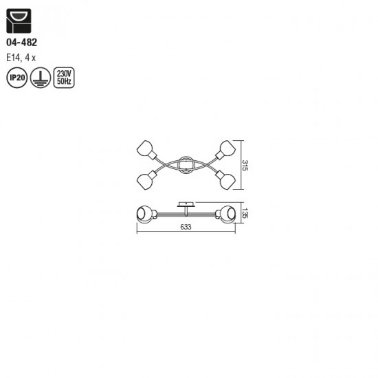 Lustra Smarter Magis, negru mat, 4XE14, 04-482 [2]