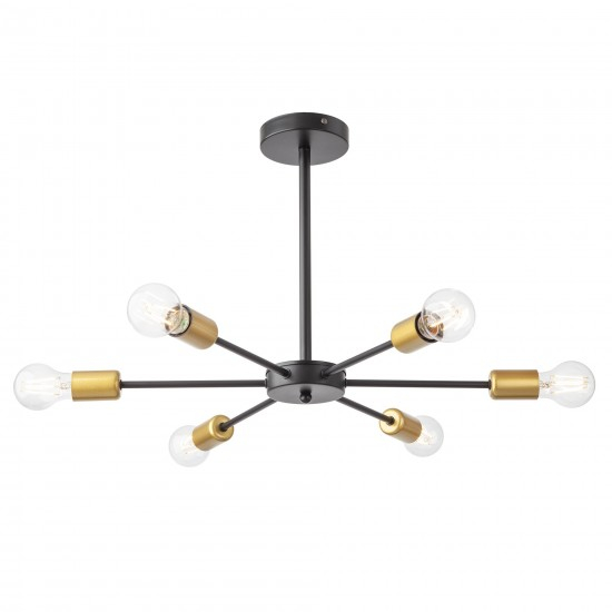 Lustra Smarter Ozu, negru/auriu. 6XE27, D.59 cm, 01-2708 [1]