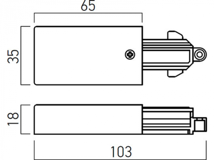MT1006 BK Alimentator sina cu un circuit negru stanga 250V / 16A [2]