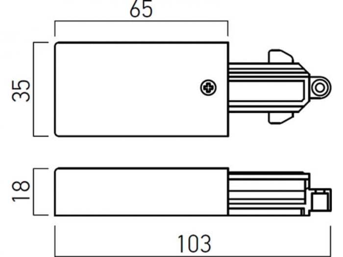 MT1006 MWH Alimentator sina cu un circuit alb stanga 250V / 16A [2]