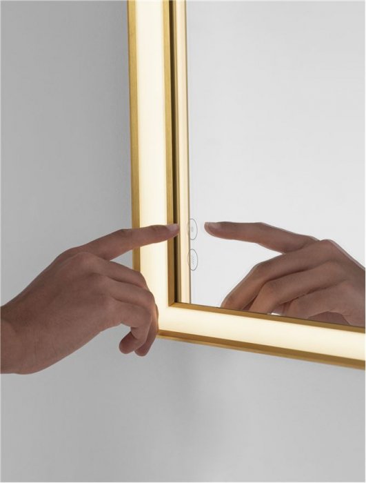 Oglinda Nova Luce AMBOR 9006020 Anodized Gold Aluminium & Mirror Glass LED 49W 2556lm 4000K IP44 [6]