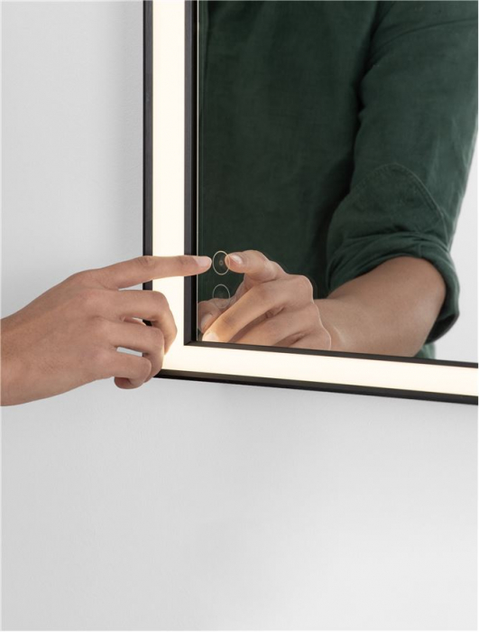 Oglinda Nova Luce AMBOR 9006022 Anodized Black Aluminium & Mirror Glass LED 48W 1648lm 4000K IP44 [5]