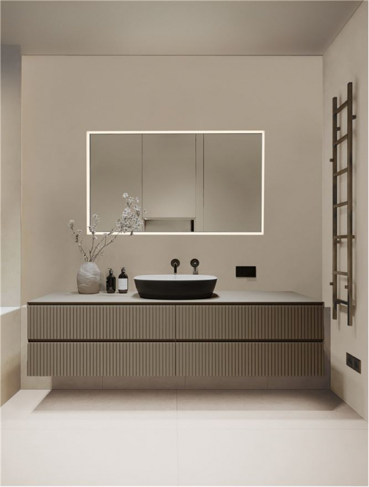 Oglinda Nova Luce AMBOR 9006022 Anodized Black Aluminium & Mirror Glass LED 48W 1648lm 4000K IP44 [2]