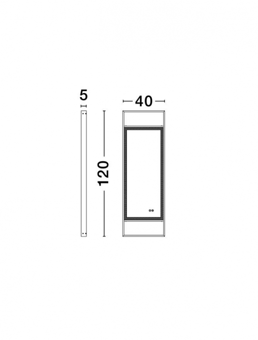 Oglinda Nova Luce DOUL 9006023 Anodized Black Aluminium & Mirror Glass LED 37W 385lm 4000K IP44 [7]